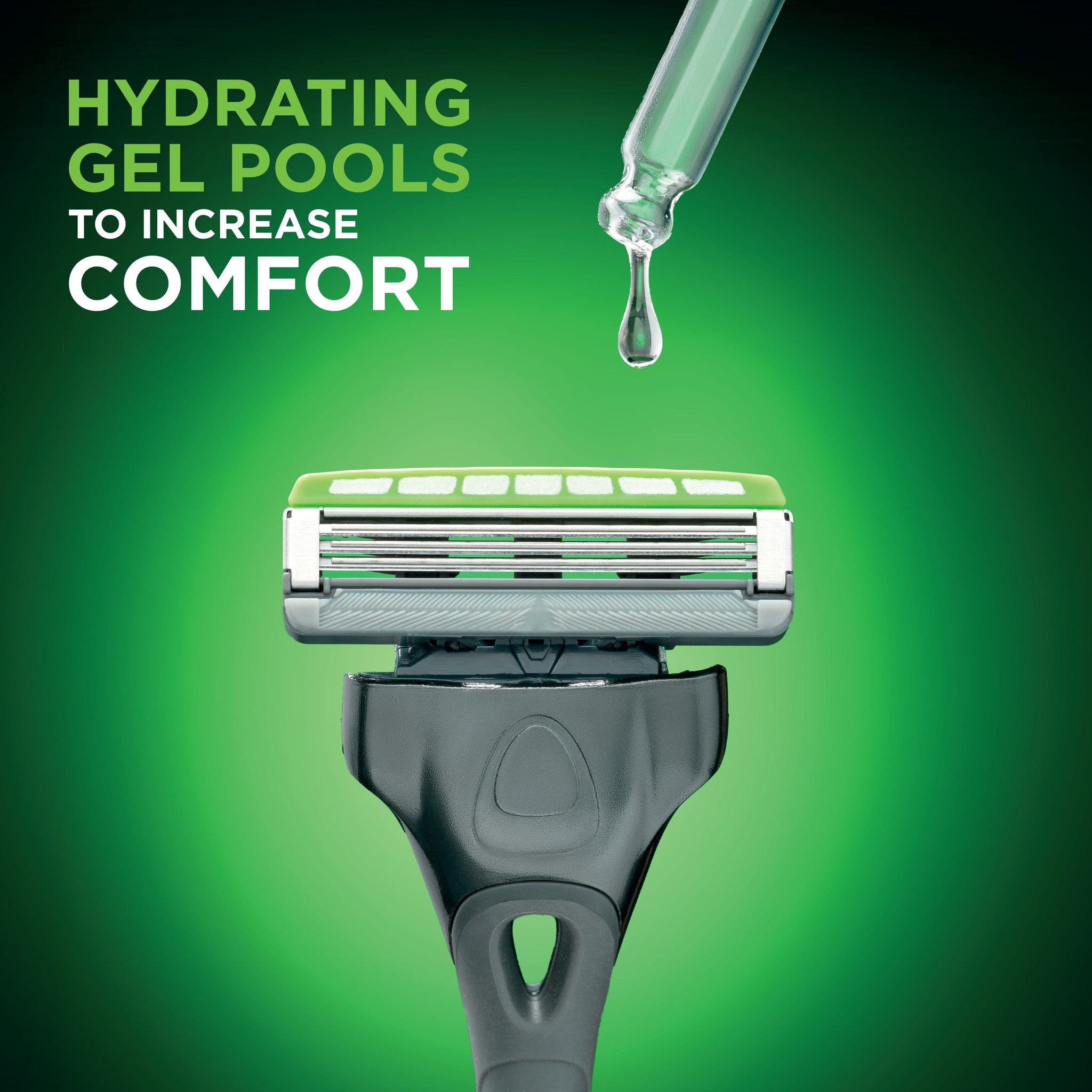 Hydro 3 Razor with hydrating gel pools