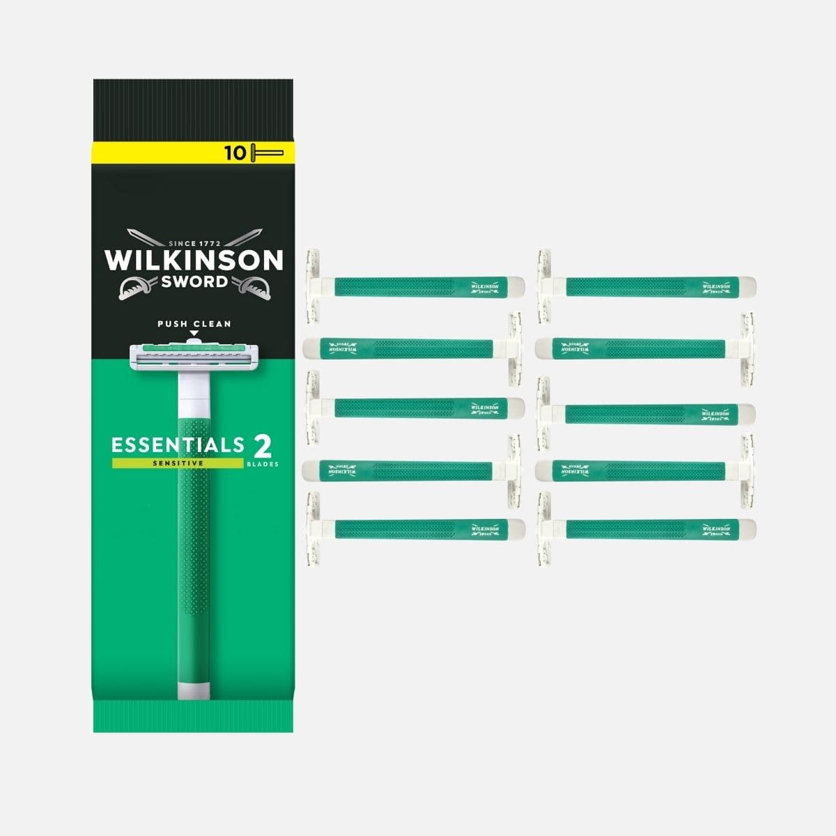 Essentials 2 Sensitive Disposable Razor - 10 pack
