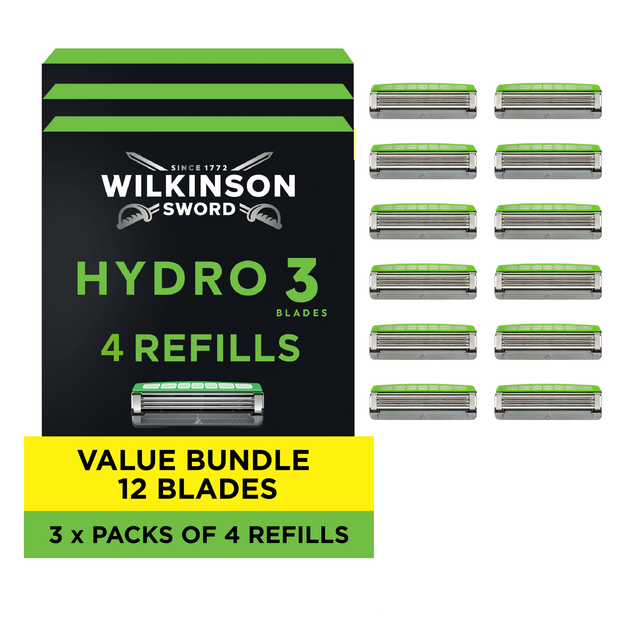 Hydro 3 Men’s Razor Blade Refills 4 pack