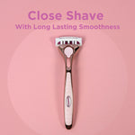 Quattro For Women Rose Gold Razor + 5 Blades Refills