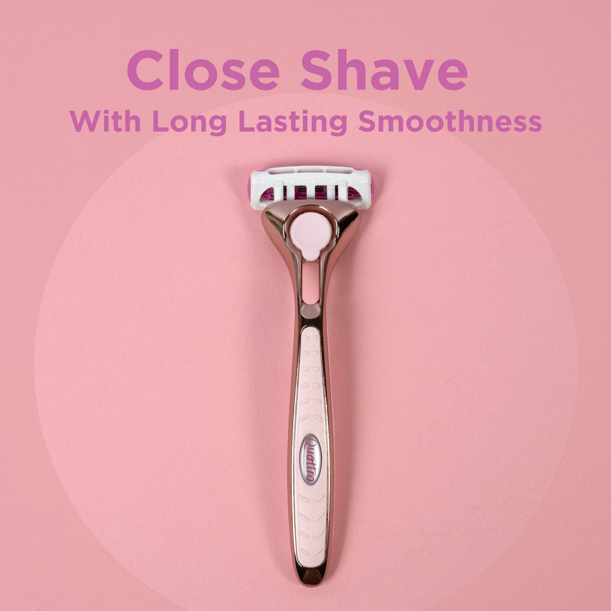 Quattro For Women Rose Gold Razor + 5 Blades Refills