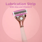 Quattro For Women Rose Gold Razor + 5 Blades Refills