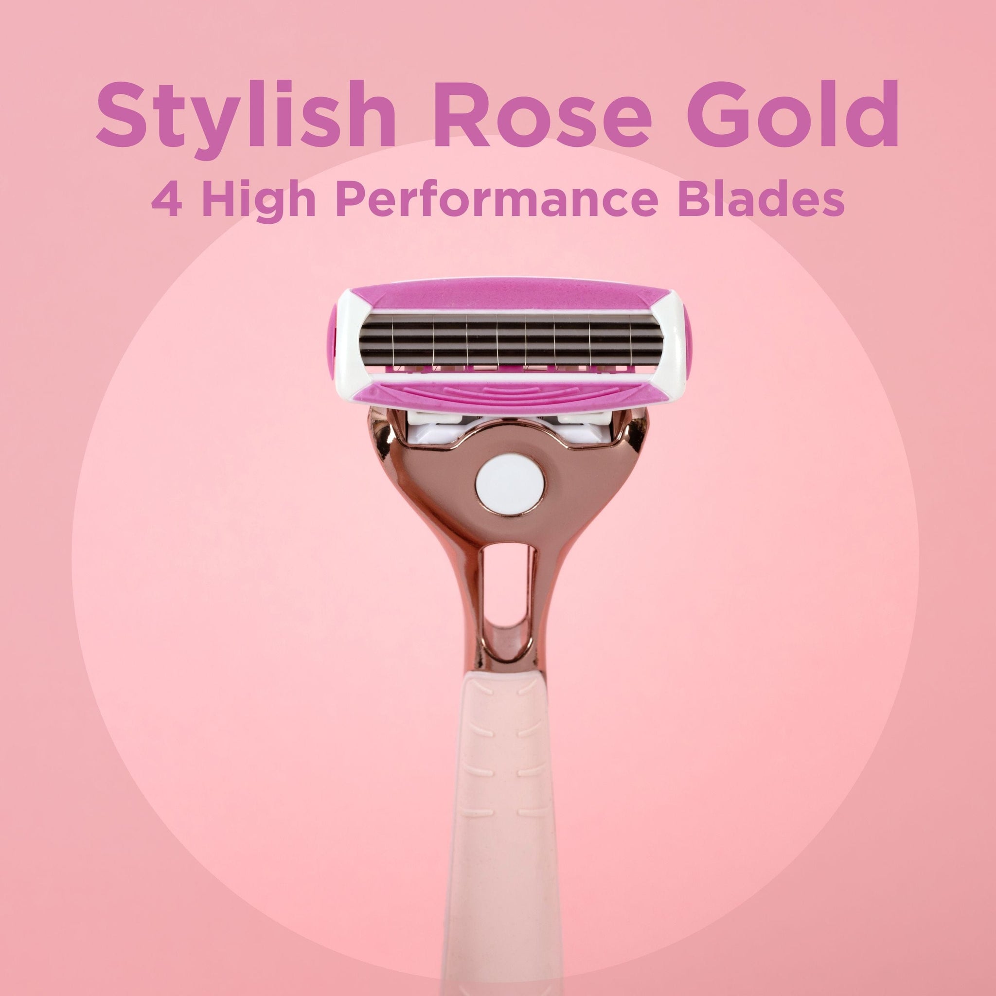 Quattro For Women Rose Gold Razor + 5 Blades Refills