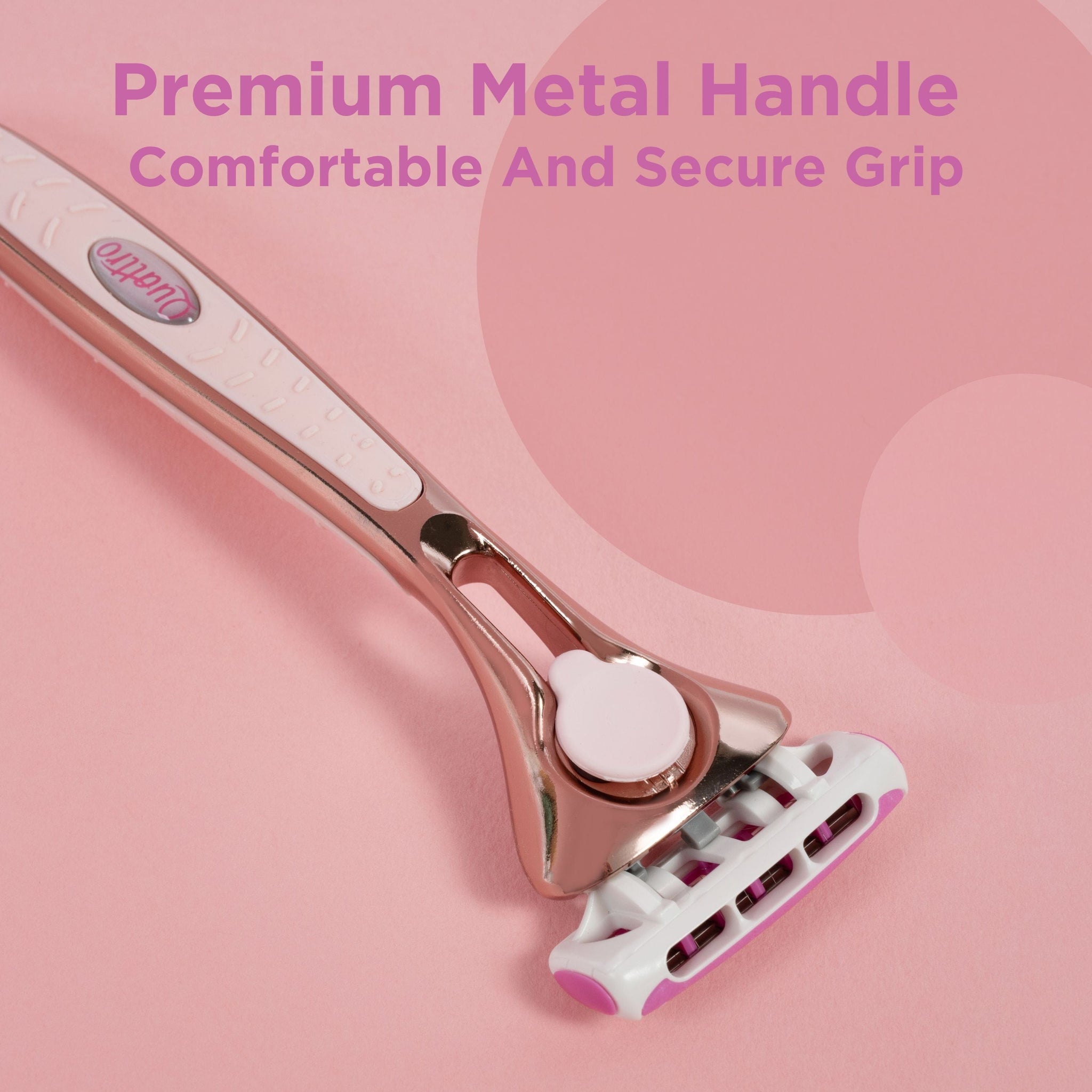 Quattro For Women Rose Gold Razor + 5 Blades Refills
