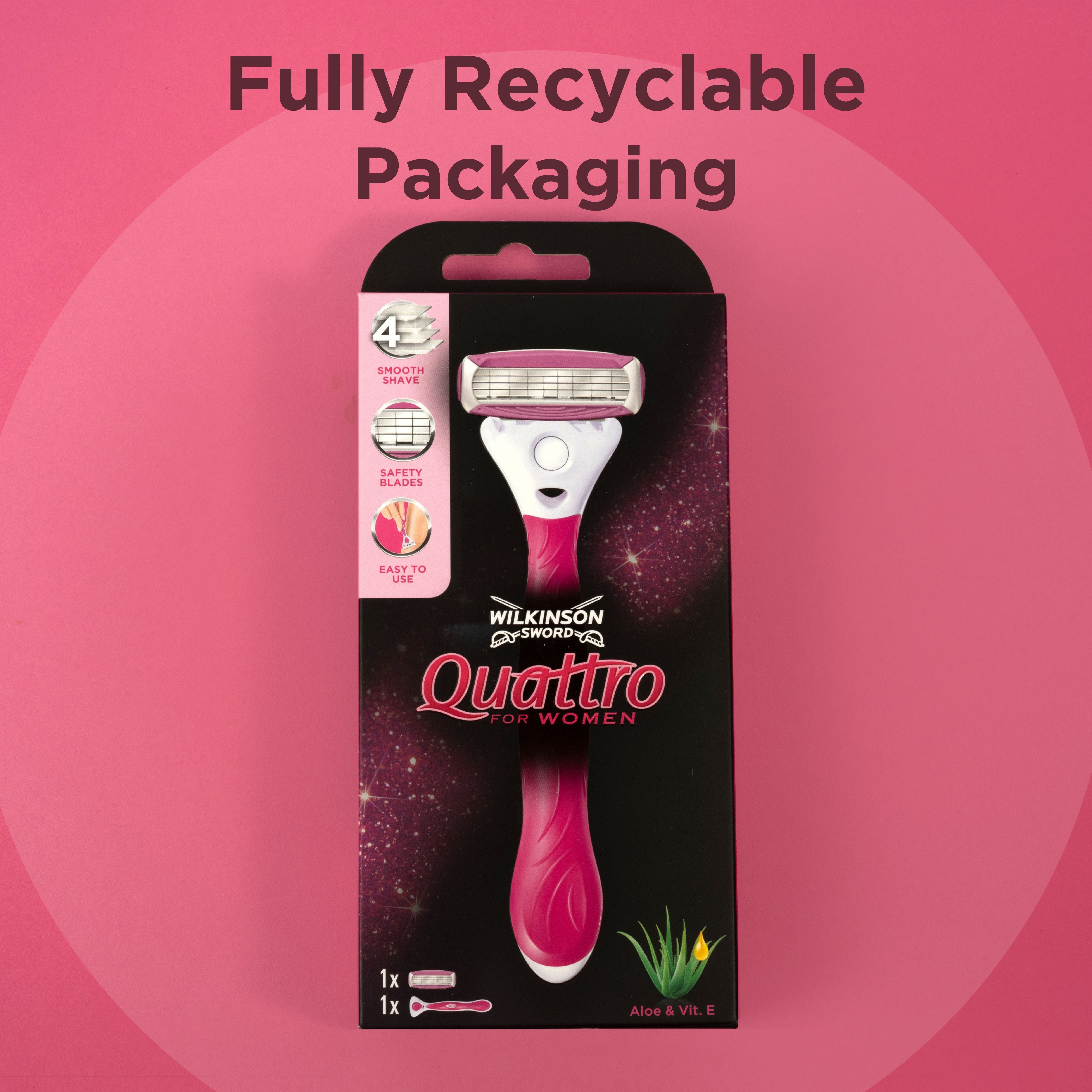 Quattro For Women Razor & Blade Pack