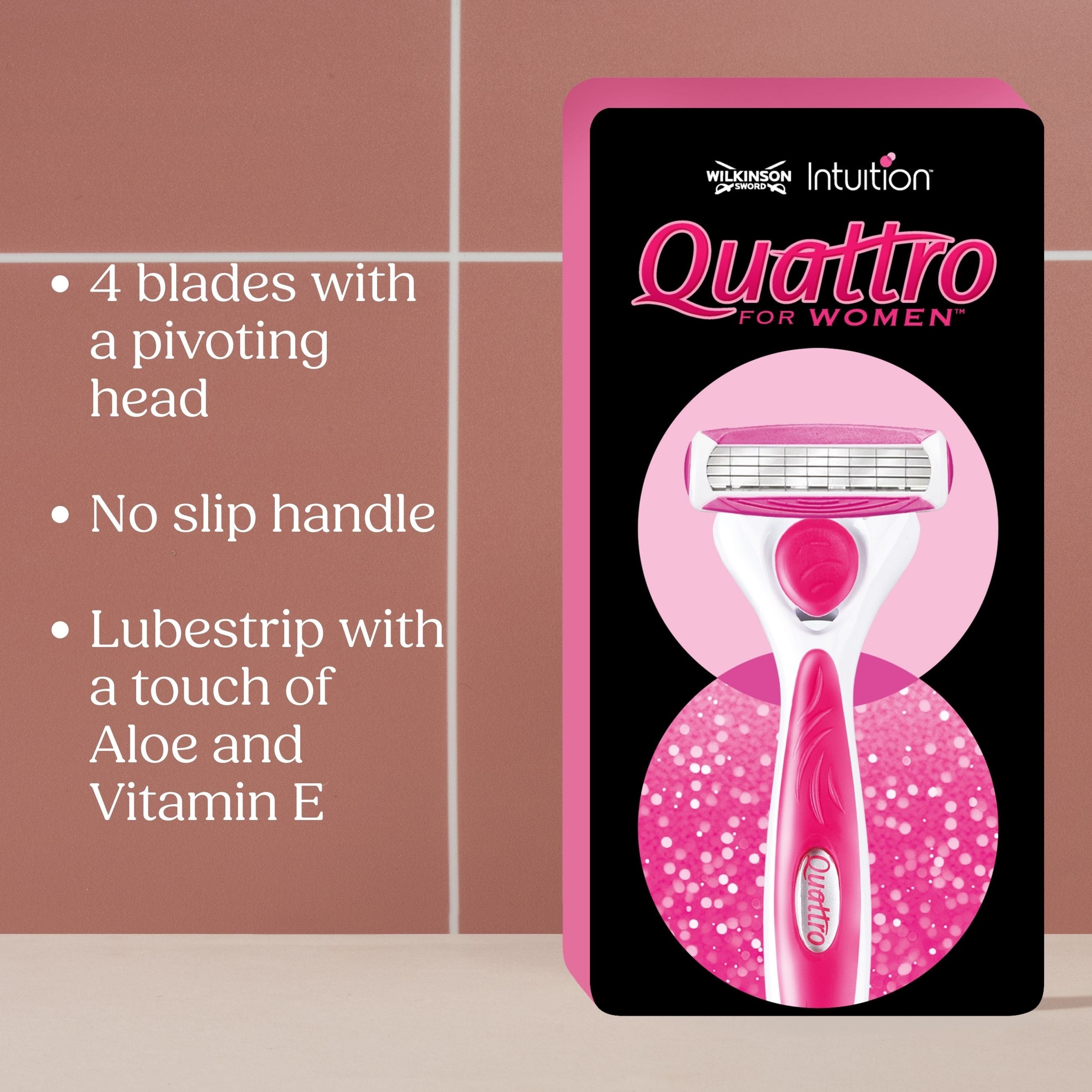 Quattro For Women Rose Gold Razor & Bade pack | Intuition