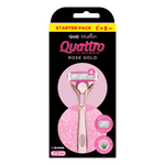 Quattro For Women Rose Gold Razor + 5 Blades Refills