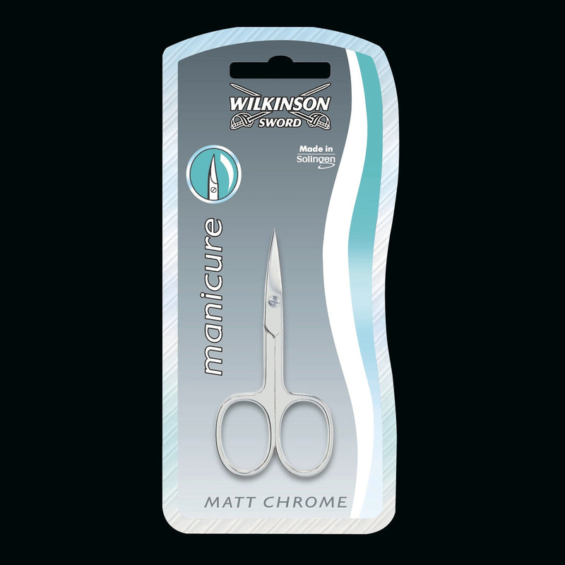 Curved Matte Chrome Nail Scissors