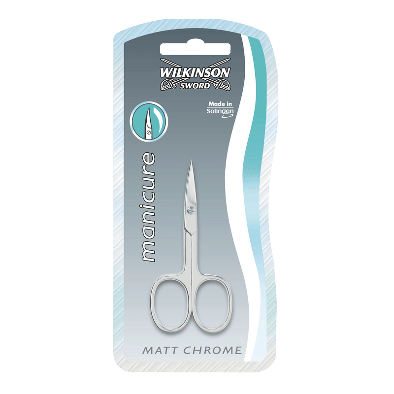 Curved Matte Chrome Nail Scissors