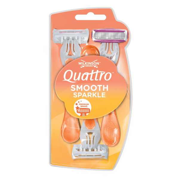 Quattro Smooth Sparkle Disposable Razor